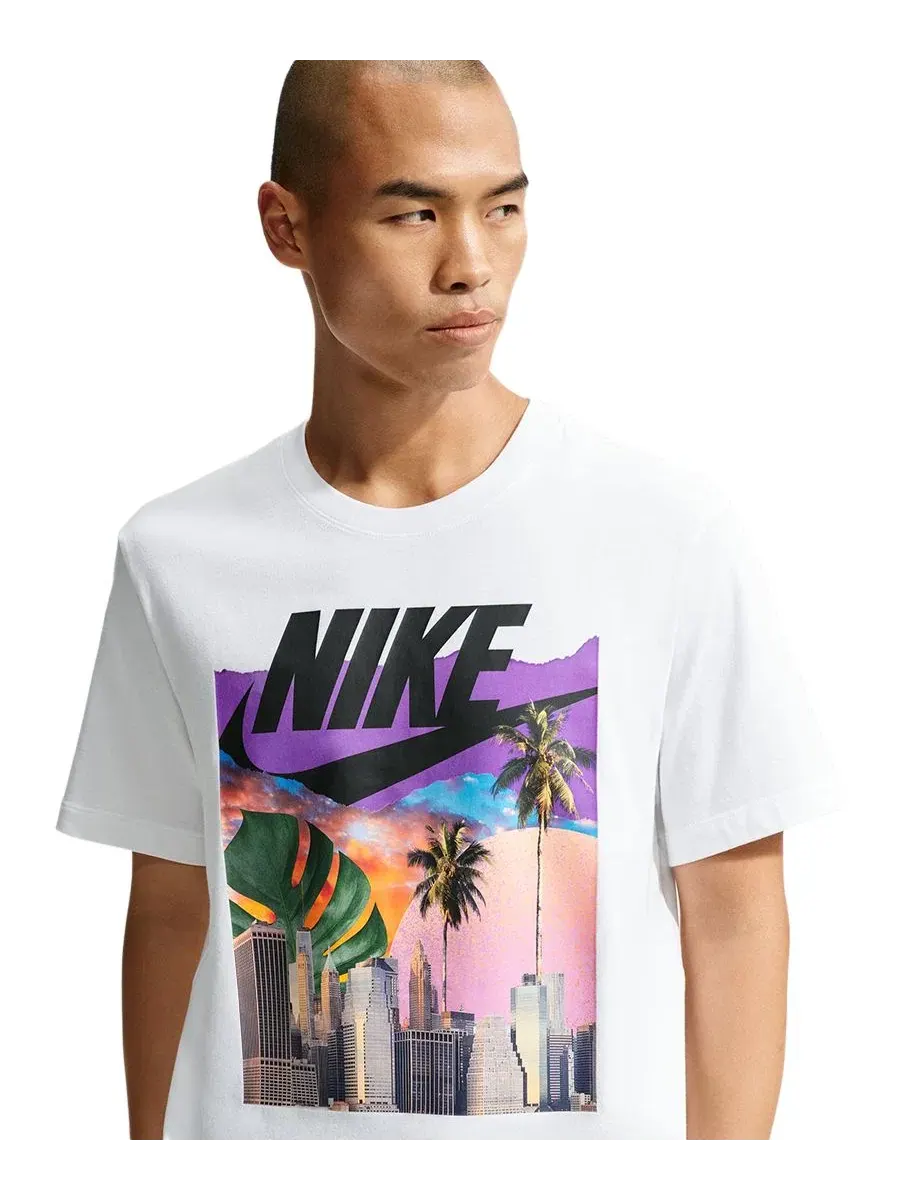 Футболка с графическим принтом Sportswear Club Nike — изображение 4 из 6, белый