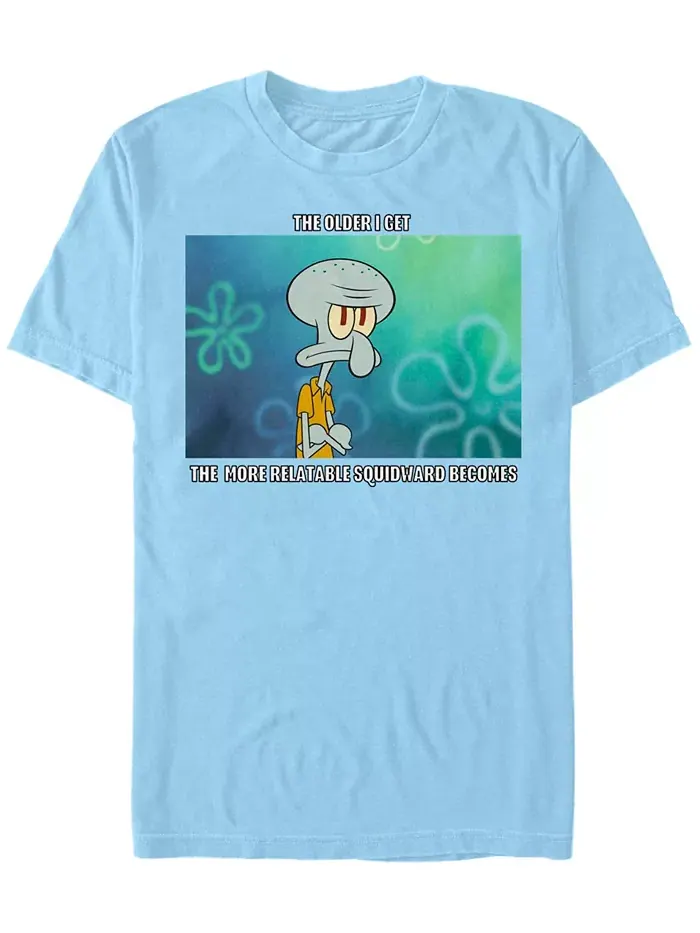 Мужская футболка с коротким рукавом Relatable Squid Meme Fifth Sun — изображение 1 из 1, светлый синий