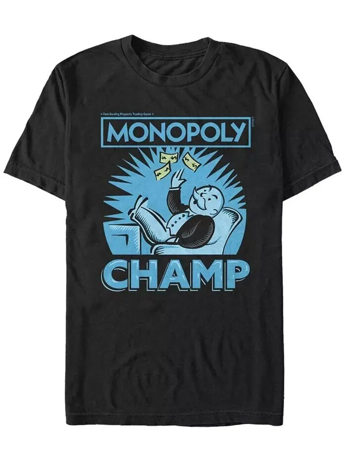 Футболка с коротким рукавом для мужчин «Monopoly Champ Money Toss» Fifth Sun — изображение 1 из 1, черный