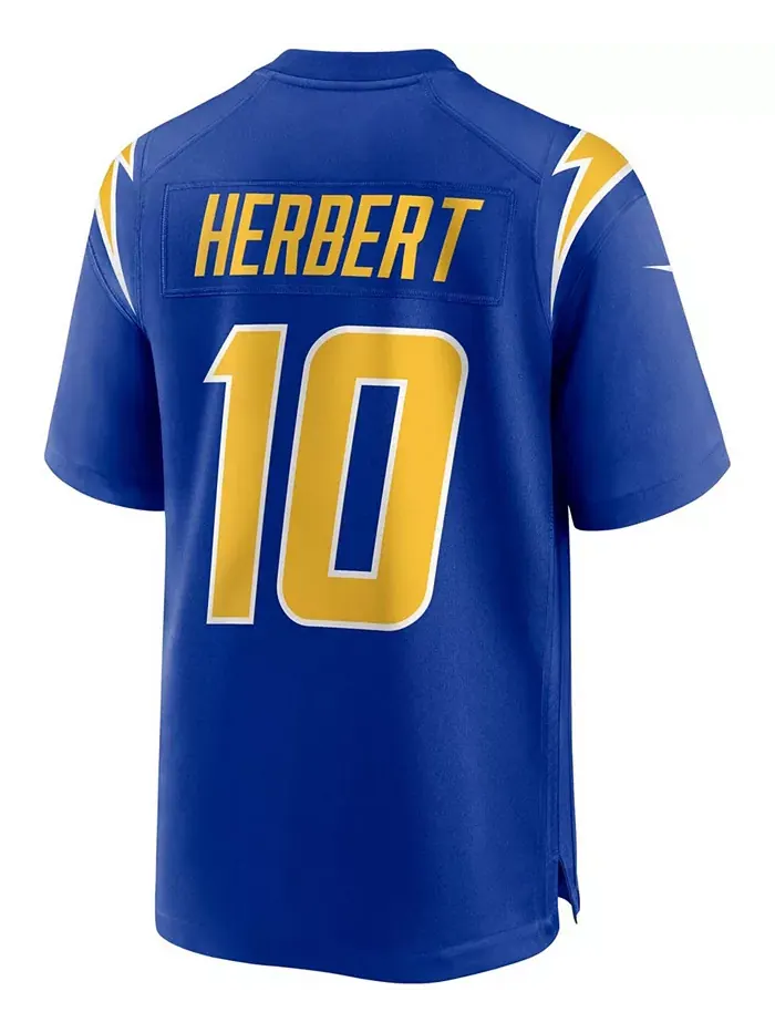 Мужская альтернативная игровая футболка Джастина Герберта Los Angeles Chargers Nike — изображение 2 из 5, королевский