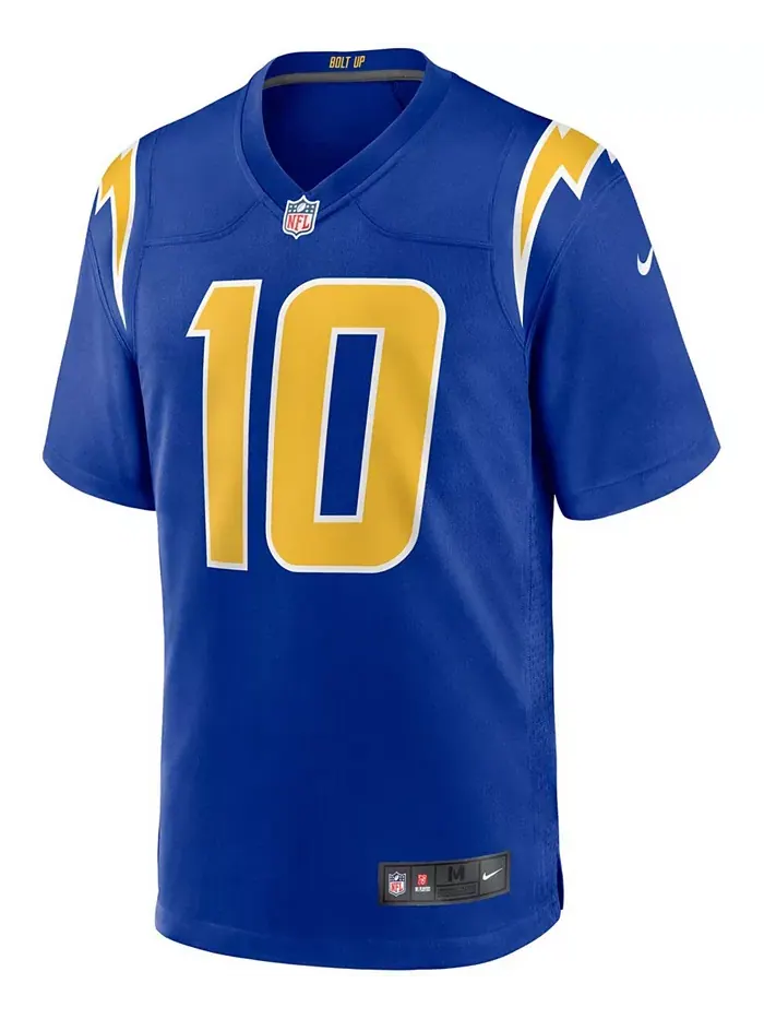 Мужская альтернативная игровая футболка Джастина Герберта Los Angeles Chargers Nike — изображение 3 из 5, королевский