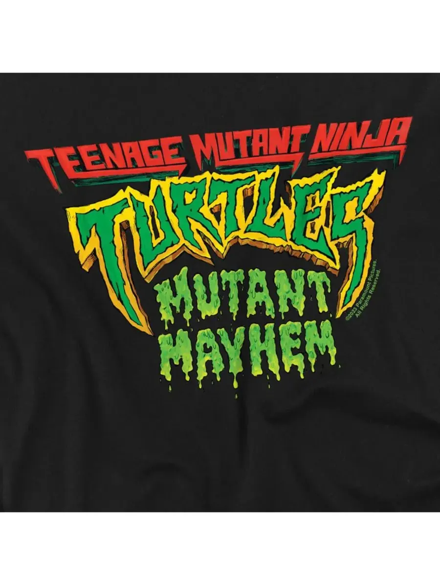 Мужская футболка с логотипом TMNT Mutant Mayhem Teenage Mutant Ninja Turtles — изображение 2 из 3, черный