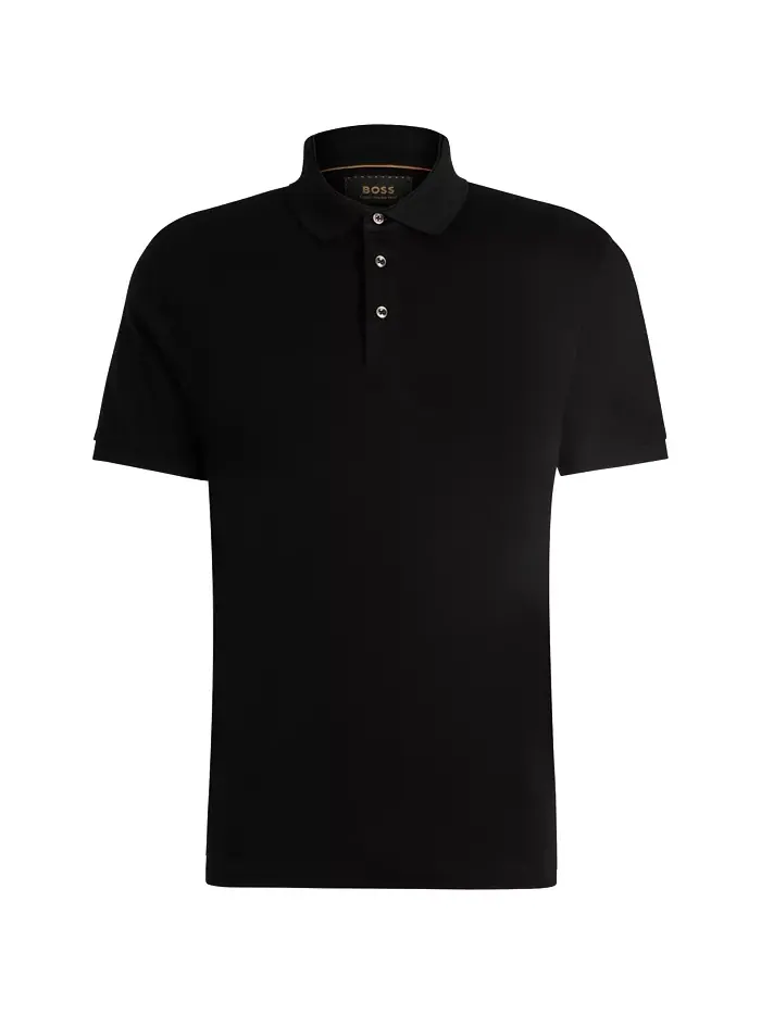 Мужская поло из мерсеризованного хлопка Regular-Fit Hugo Boss — изображение 2 из 4, черный