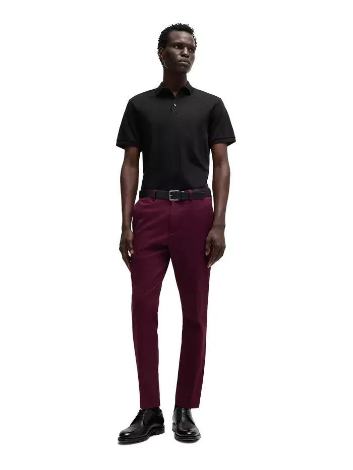 Мужская поло из мерсеризованного хлопка Regular-Fit Hugo Boss — изображение 3 из 4, черный