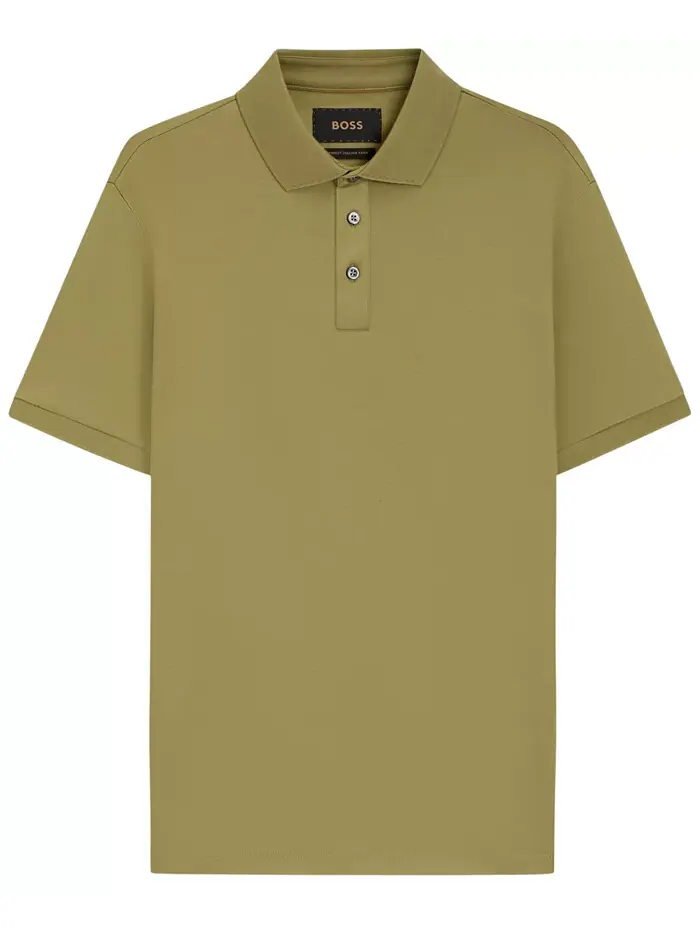 Мужская поло из мерсеризованного хлопка Regular-Fit Hugo Boss — изображение 1 из 3, зеленый