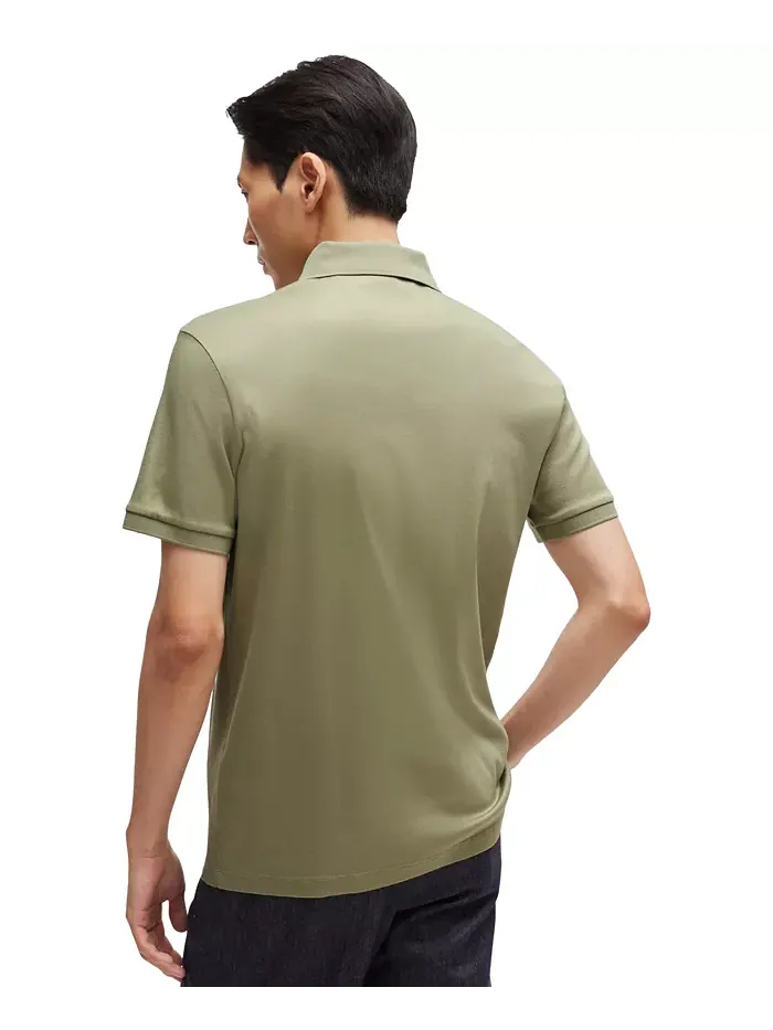Мужская поло из мерсеризованного хлопка Regular-Fit Hugo Boss — изображение 3 из 3, зеленый
