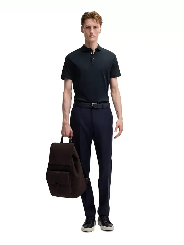 Мужская поло из мерсеризованного хлопка Regular-Fit Hugo Boss — изображение 3 из 4, синий