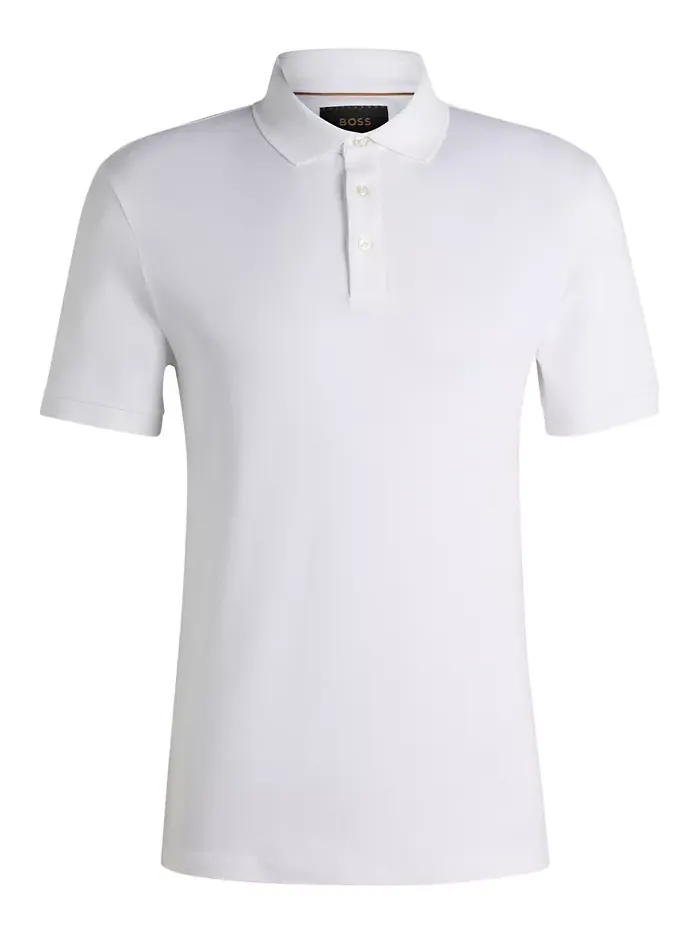 Мужская поло из мерсеризованного хлопка Regular-Fit Hugo Boss — изображение 2 из 4, белый
