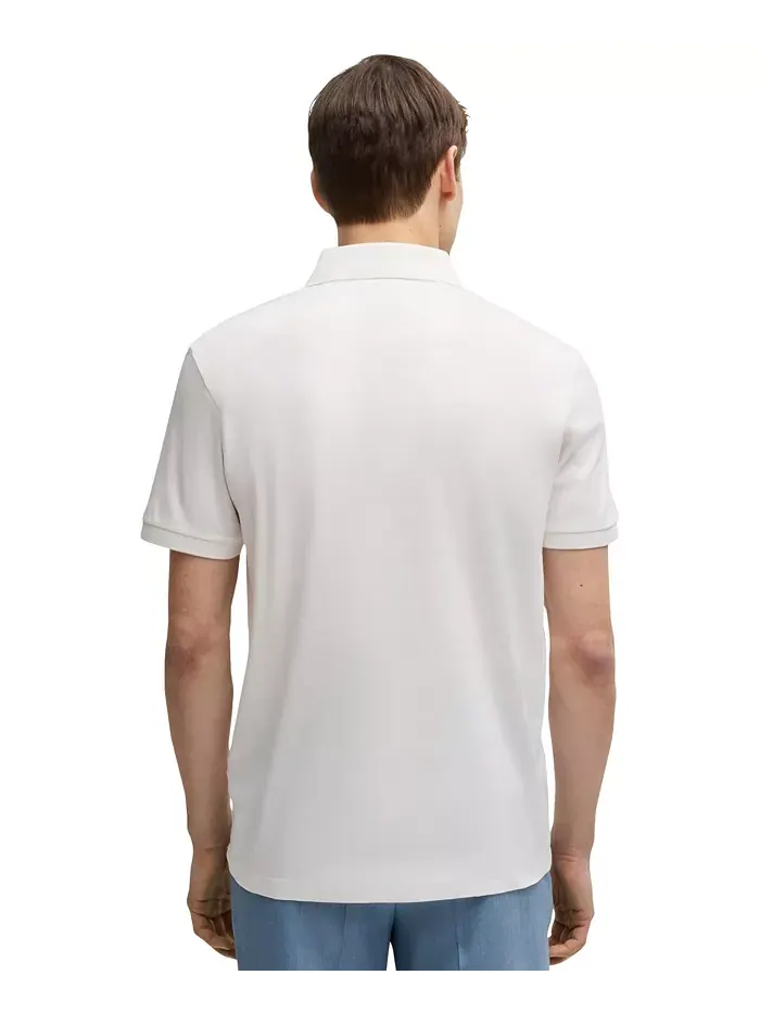 Мужская поло из мерсеризованного хлопка Regular-Fit Hugo Boss — изображение 3 из 4, белый