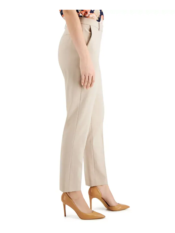 Брюки прямого кроя Shannon Suit Tahari ASL — изображение 3 из 4, бежевый