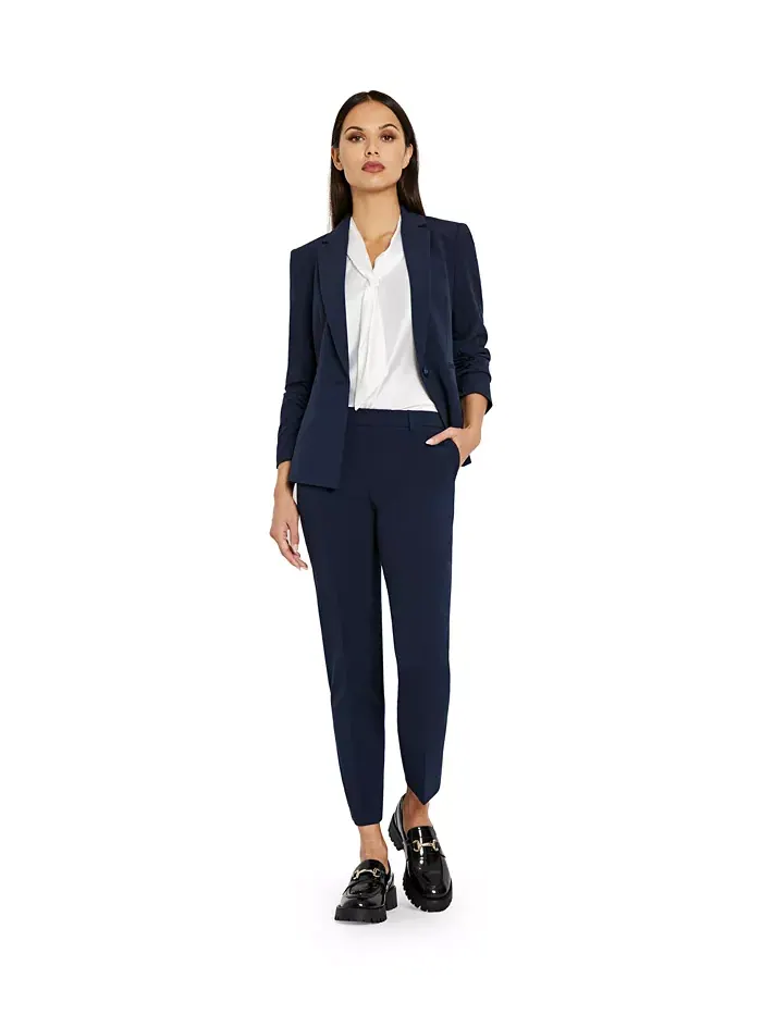 Брюки прямого кроя Shannon Suit Tahari ASL — изображение 2 из 4, темно-синий