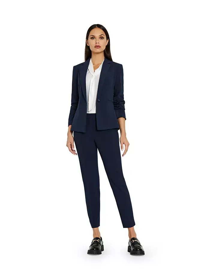 Брюки прямого кроя Shannon Suit Tahari ASL — изображение 3 из 4, темно-синий