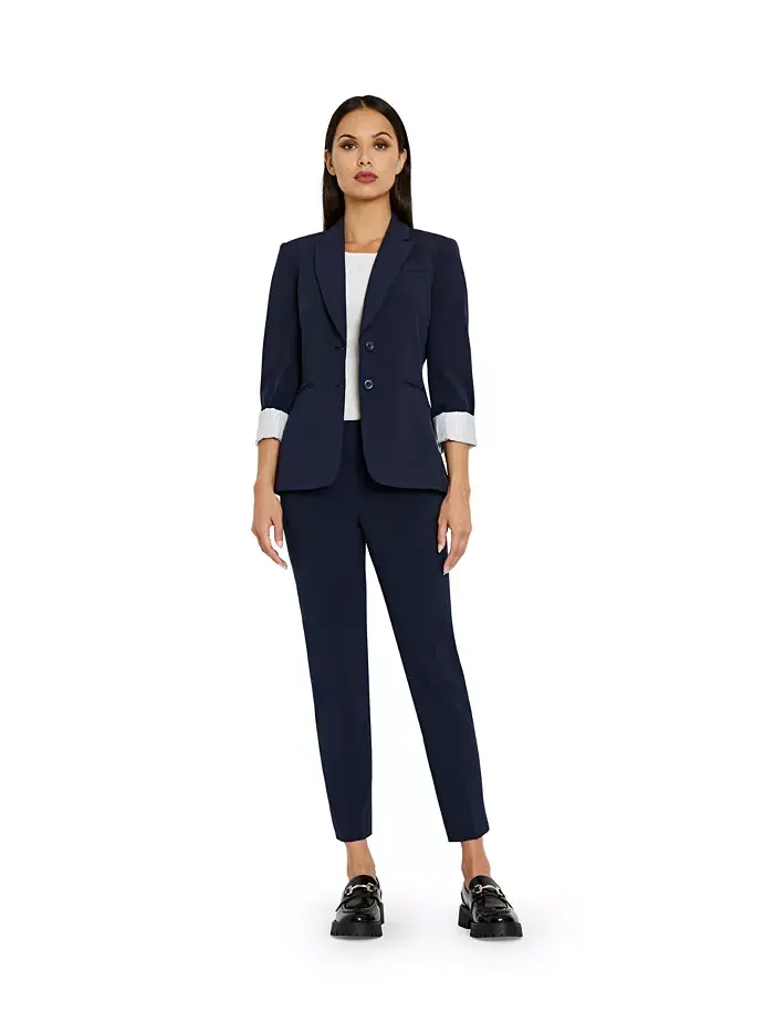 Брюки прямого кроя Shannon Suit Tahari ASL — изображение 4 из 4, темно-синий