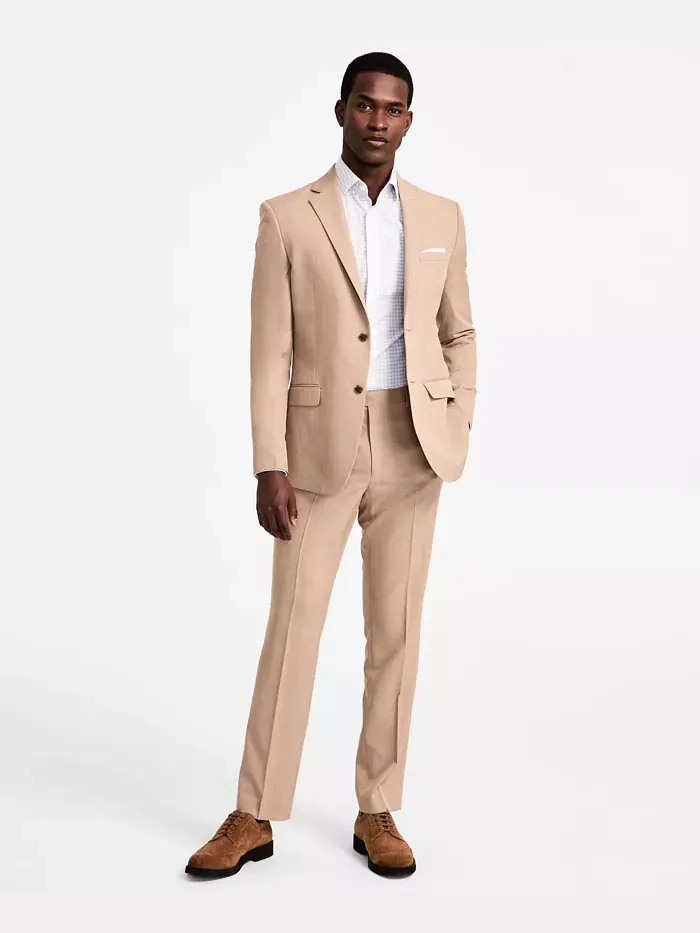 Мужской костюм Modern-Fit Nested DKNY — изображение 1 из 2, бежевый