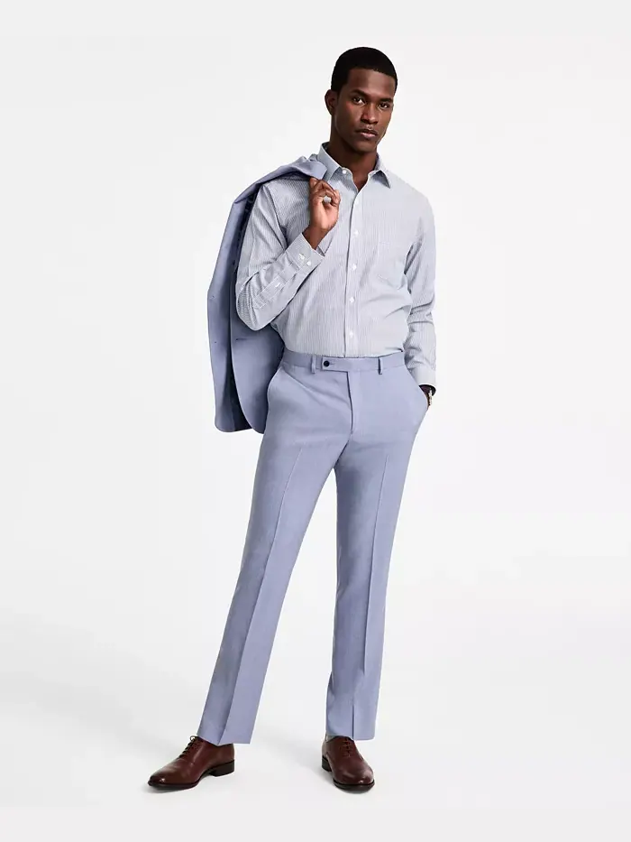 Мужской костюм Modern-Fit Nested DKNY — изображение 6 из 9, светлый синий
