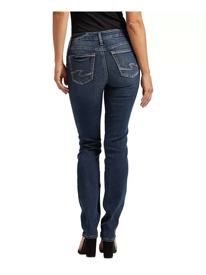 Джинсы Suki Curvy Mid Rise Straight-Leg Silver Jeans Co. — изображение 2 из 4, синий