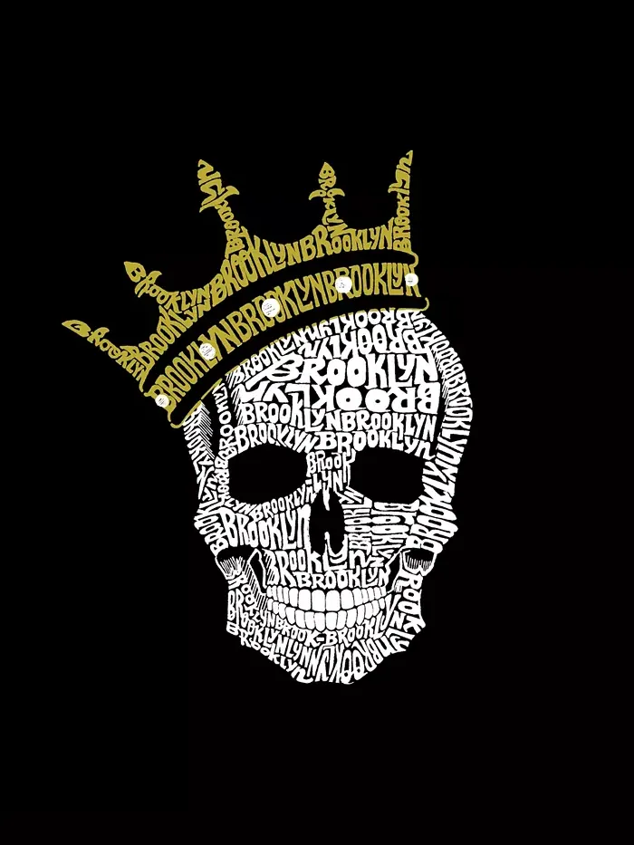 Мужской худи Word Art с принтом Brooklyn Crown LA Pop Art — изображение 3 из 3, черный