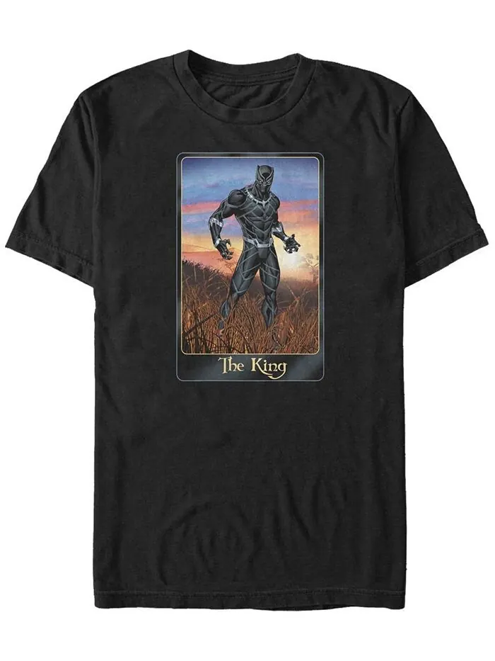 Мужская футболка с короткими рукавами и игральными картами Marvel Avengers The King Fifth Sun — изображение 1 из 1, черный