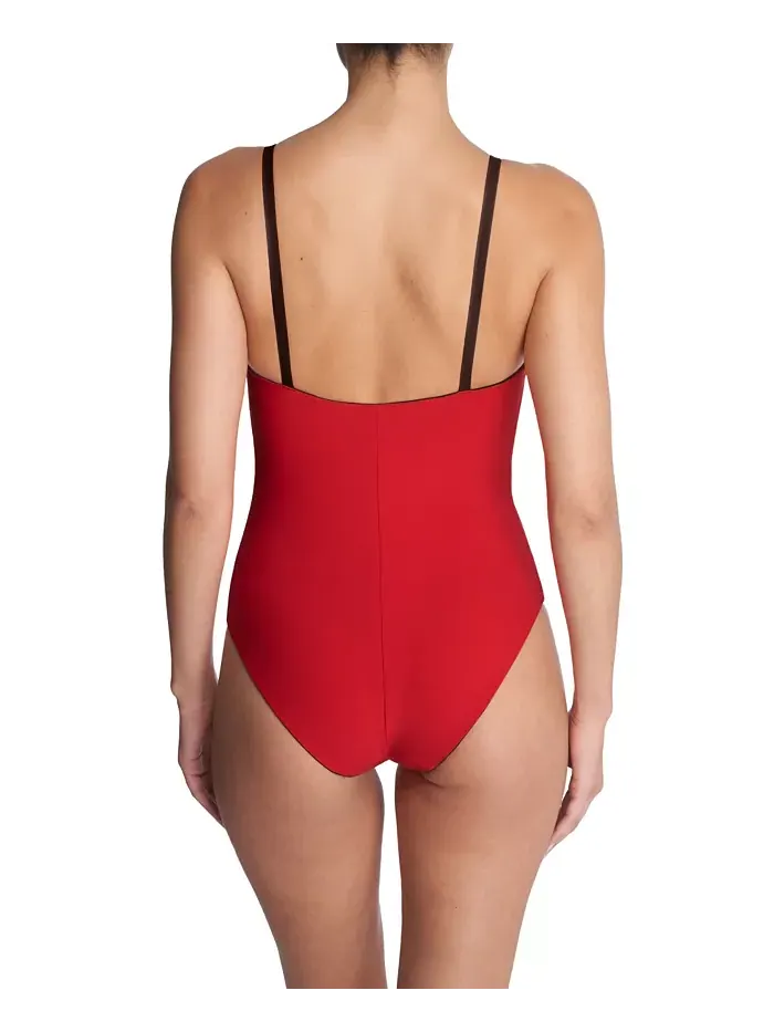 Женский двусторонний слитный купальник Riviera Natori — изображение 2 из 3, красный