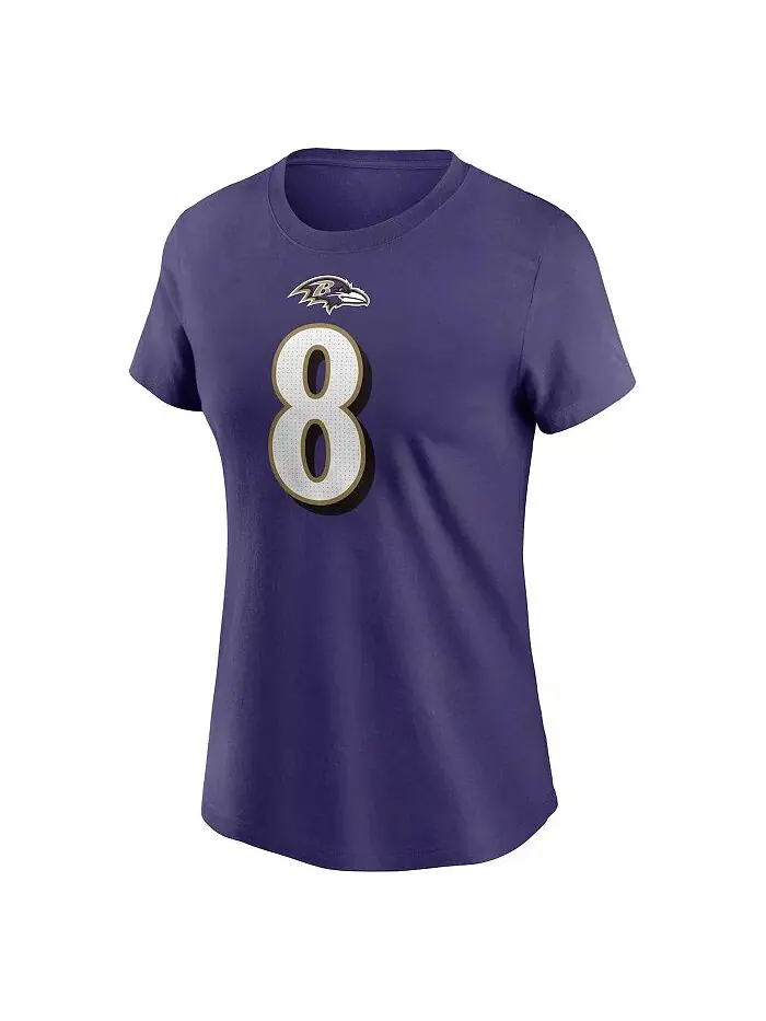 Женская футболка с именем и номером игрока Ламара Джексона Фиолетового Baltimore Ravens Nike — изображение 3 из 3