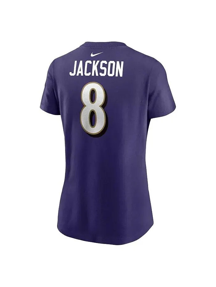 Женская фиолетовая футболка Lamar Jackson Baltimore Ravens с именем и номером игрока Nike — изображение 2 из 3, фиолетовый