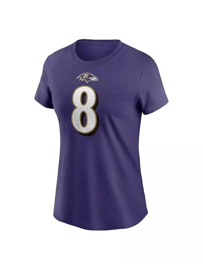 Женская фиолетовая футболка Lamar Jackson Baltimore Ravens с именем и номером игрока Nike — изображение 3 из 3, фиолетовый