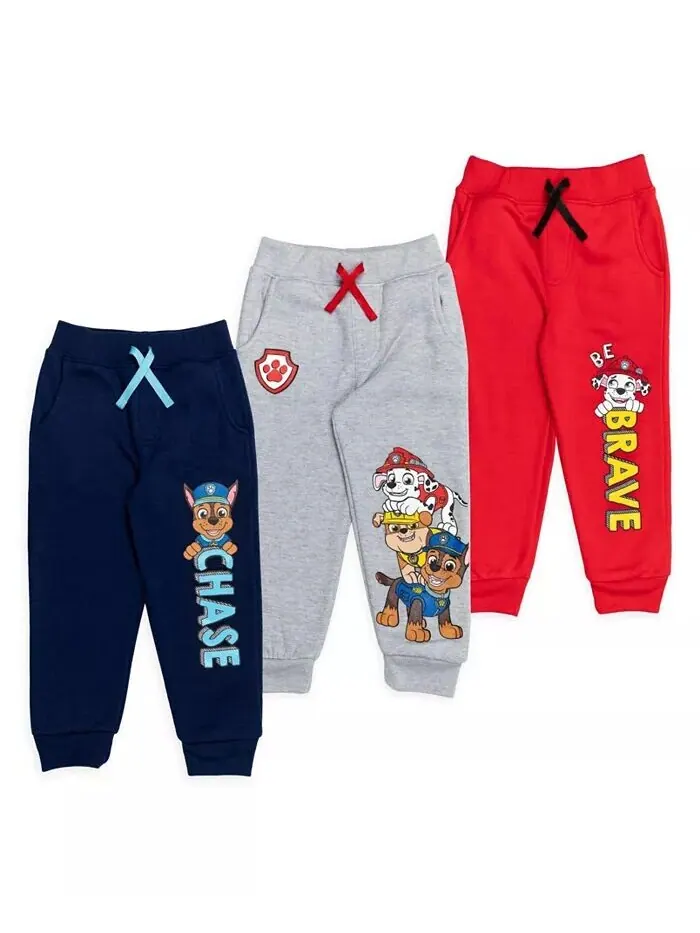 Комплект из 3 флисовых штанов для мальчиков до 2 лет (от 7 до 8 лет) Paw Patrol — красный