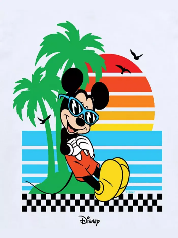 Футболка с принтом Disney Mickey Mouse для пляжа, размер Big Boys — изображение 3 из 3, белый