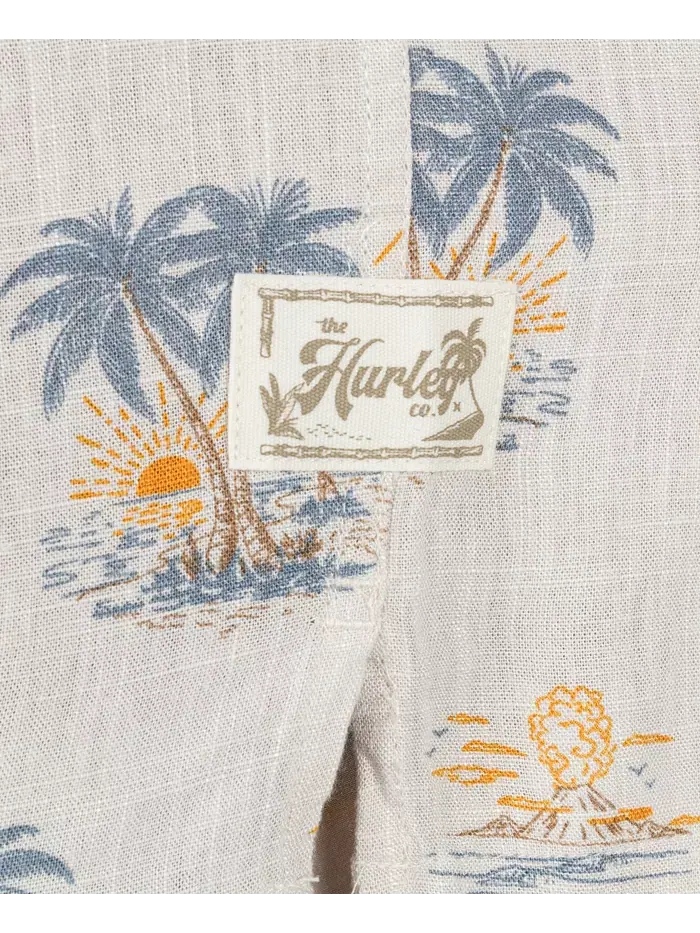 Мужская рубашка Laguna Camp с коротким рукавом Hurley — изображение 3 из 5, кость