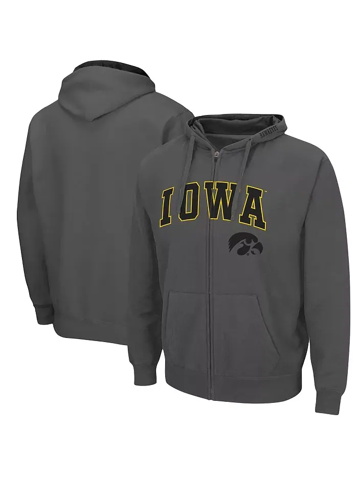 Мужская толстовка с капюшоном Iowa Hawkeyes Arch & Logo 3.0 Colosseum — изображение 1 из 5, темно-серый