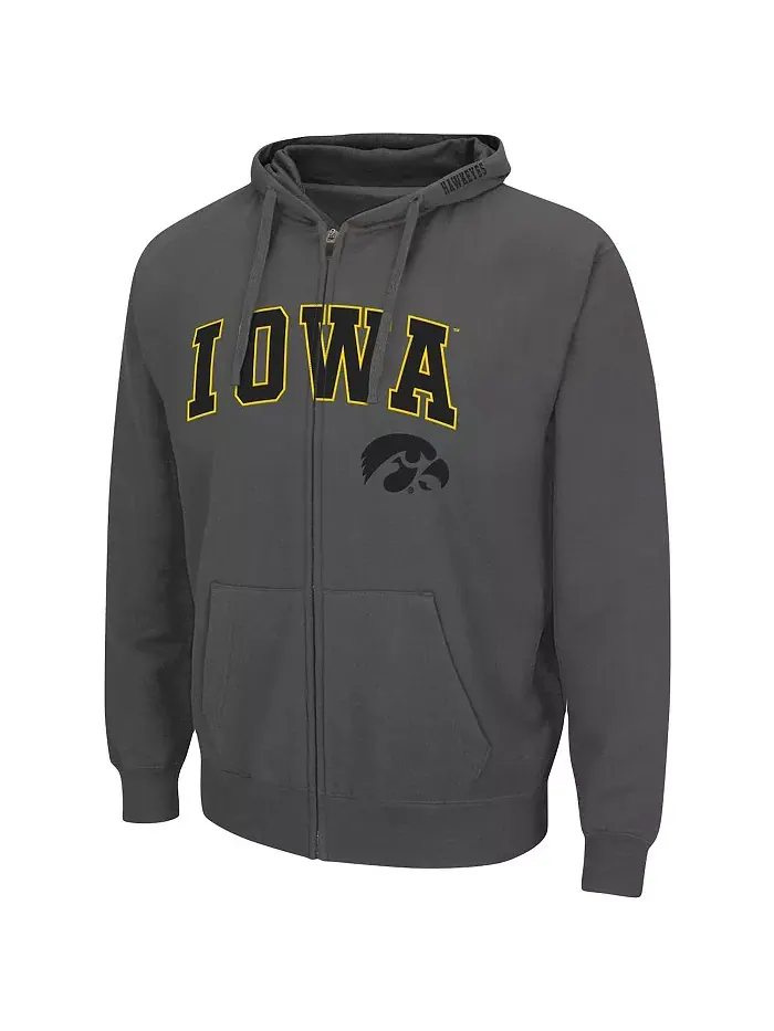 Мужская толстовка с капюшоном Iowa Hawkeyes Arch & Logo 3.0 Colosseum — изображение 2 из 5, темно-серый