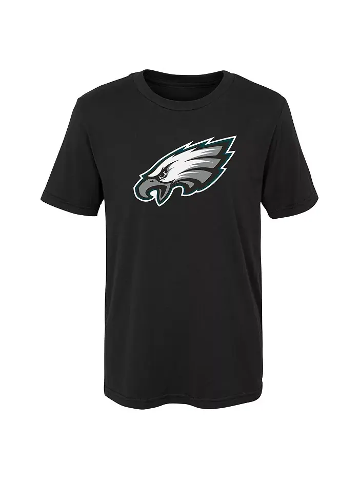 Футболка для мальчиков и девочек дошкольного возраста Philadelphia Eagles с основным логотипом — изображение 1 из 1, черный