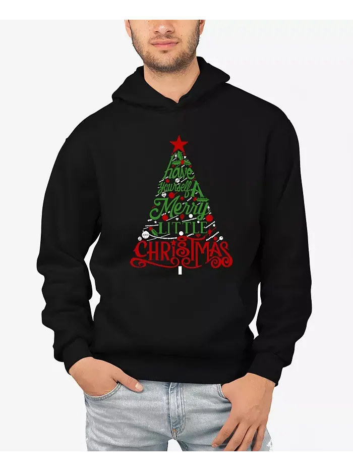 Мужская толстовка с капюшоном Have Yourself a Merry Little Christmas с художественным текстом La — изображение 1 из 3, черный