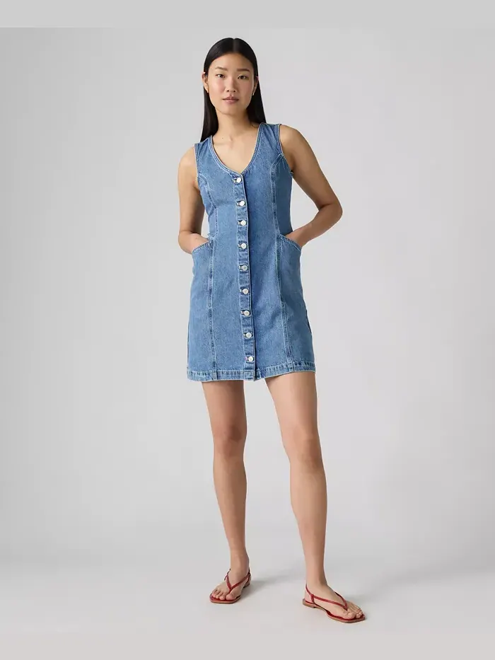 Женское платье-жилет Vianna с застежкой на пуговицы Levi'S — изображение 1 из 3, синий