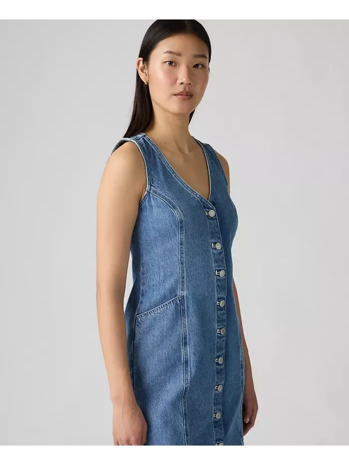 Женское платье-жилет Vianna с застежкой на пуговицы Levi'S — изображение 2 из 3, синий