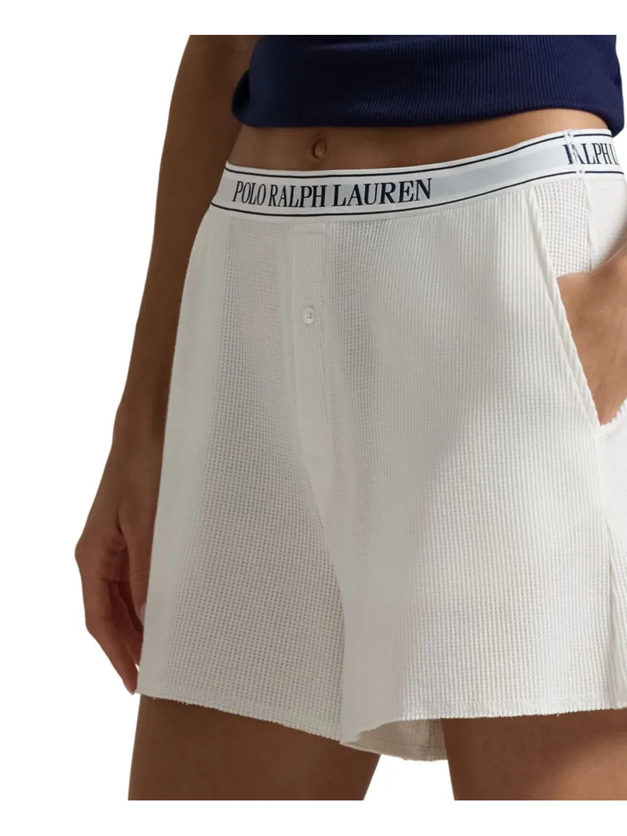 Женские боксерские шорты с вафельной текстурой Polo Ralph Lauren — изображение 3 из 4, белый