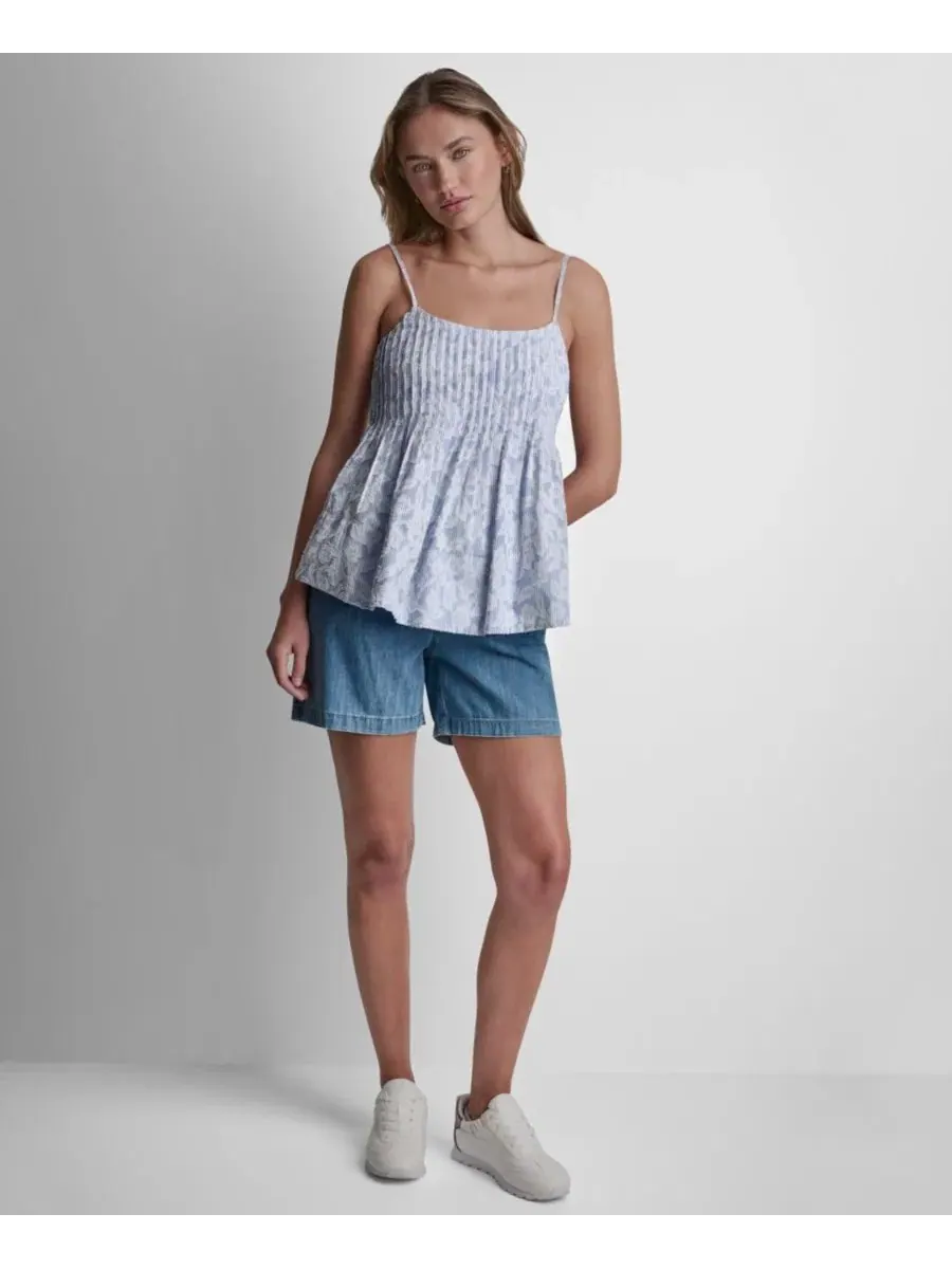 Женская майка с вырезом-лодочкой DKNY Jeans — изображение 3 из 9, синий/белый