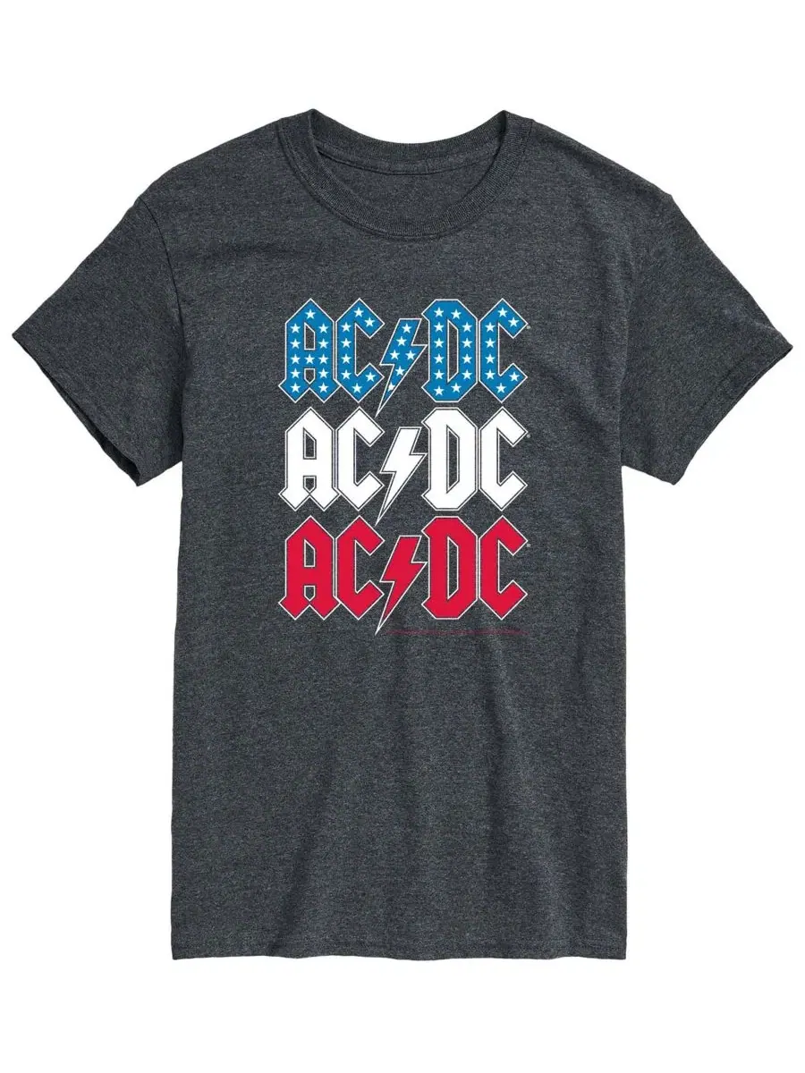 Мужские футболки с коротким рукавом и графическим принтом ACDC USA Stack AIRWAVES — изображение 1 из 3, темно-серый