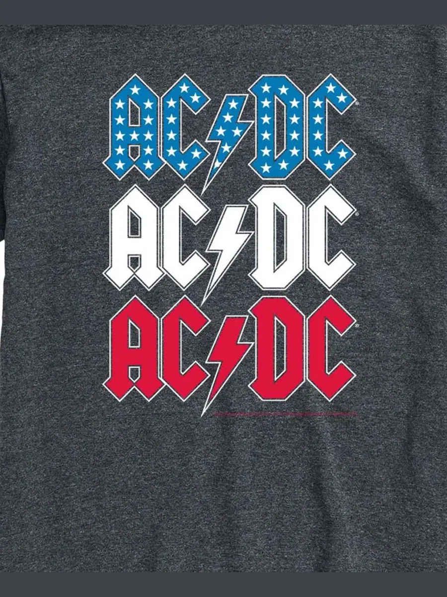 Мужские футболки с коротким рукавом и графическим принтом ACDC USA Stack AIRWAVES — изображение 3 из 3, темно-серый