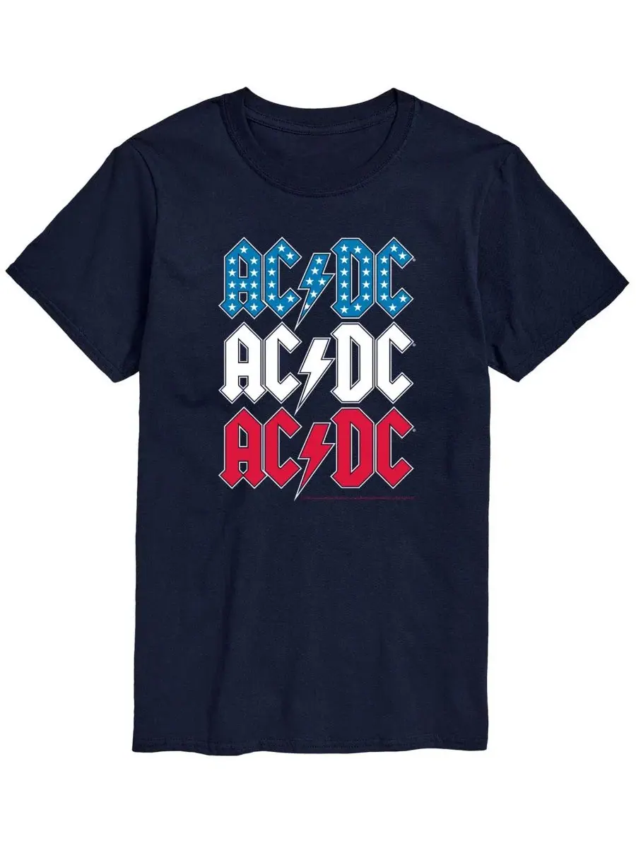 Мужские футболки с коротким рукавом и графическим принтом ACDC USA Stack AIRWAVES — изображение 1 из 3, темно-синий