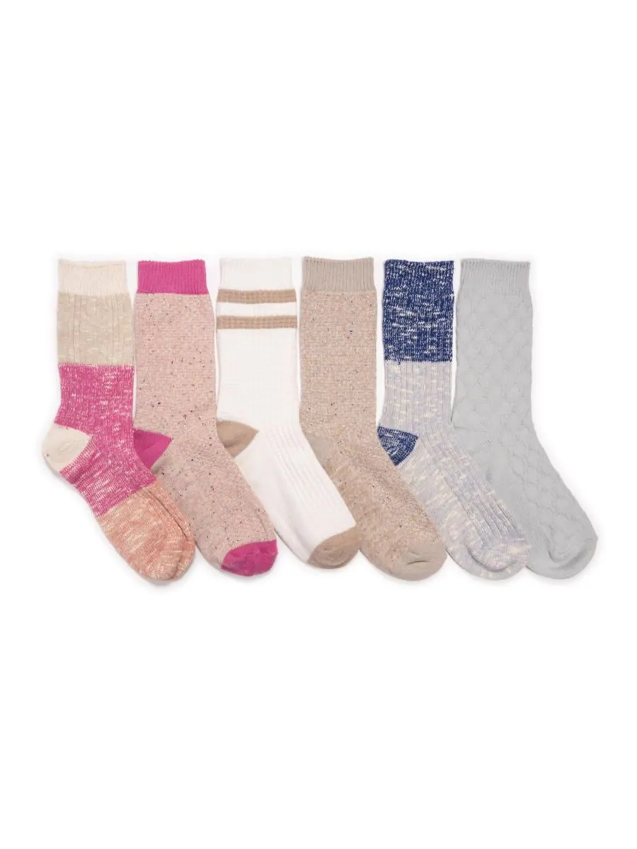 Женские микрофибровые носки для сапог, набор из 6 штук MUK LUKS, Prep stripes
