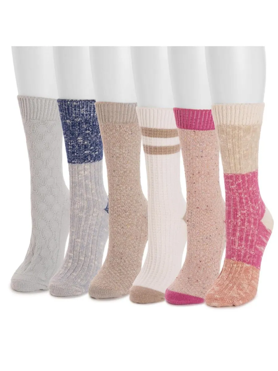 Женские микрофибровые носки для сапог, набор из 6 штук MUK LUKS, Prep stripes — изображение 2 из 2