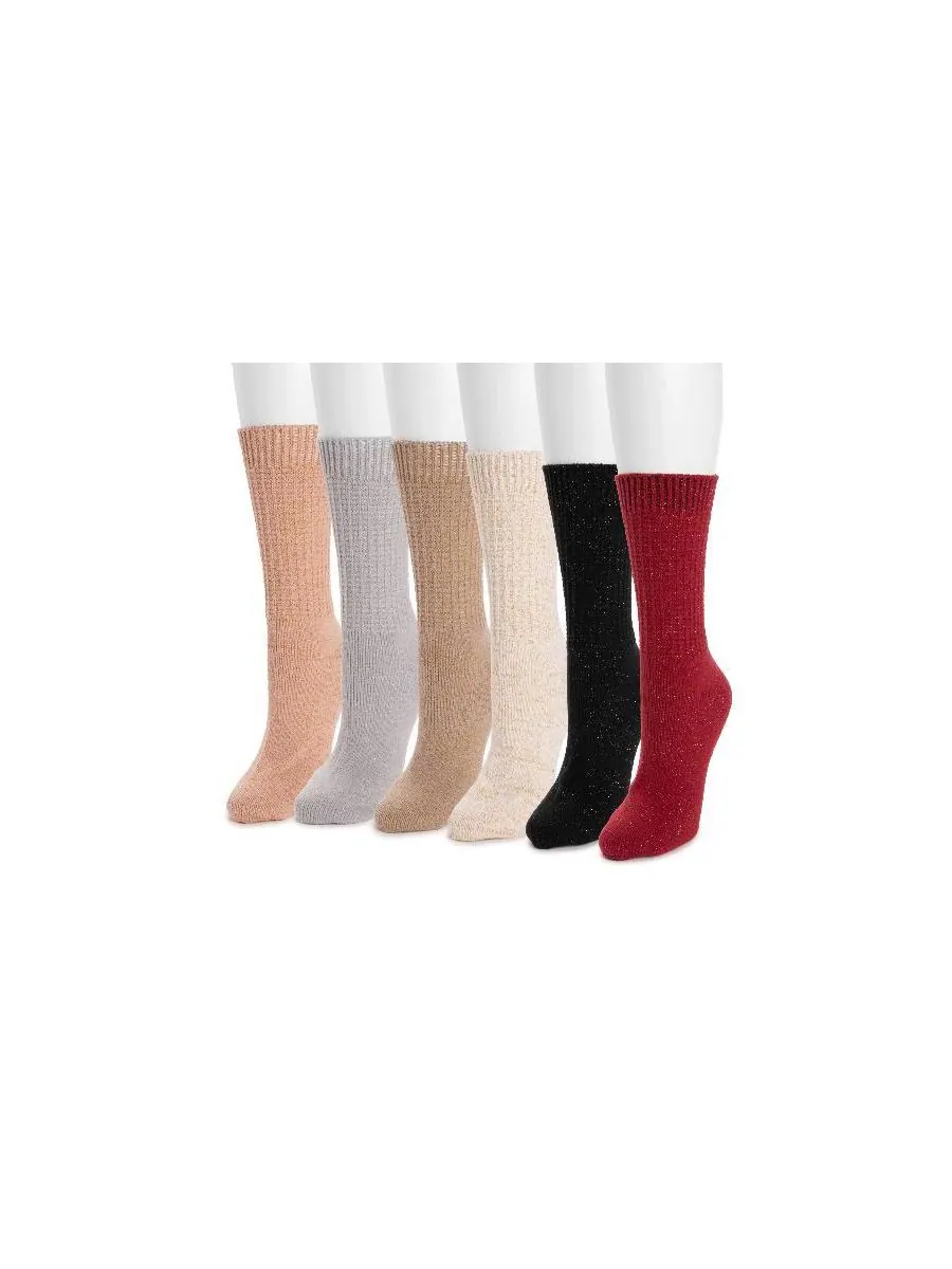 Женские микрофибровые носки для сапог, набор из 6 штук MUK LUKS, Lurex/waffle — изображение 2 из 2
