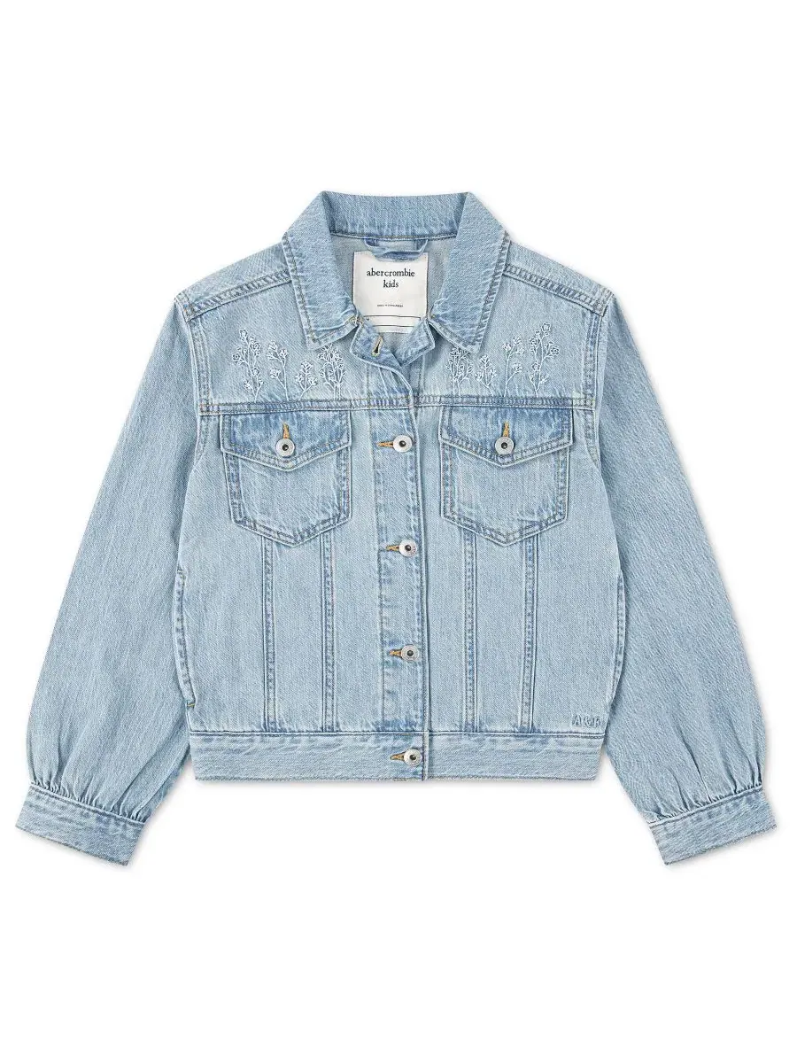 Детская куртка Добби большого размера для девочек Abercrombie Kids — изображение 1 из 4, синий