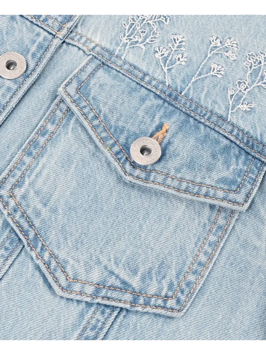 Детская куртка Добби большого размера для девочек Abercrombie Kids — изображение 4 из 4, синий