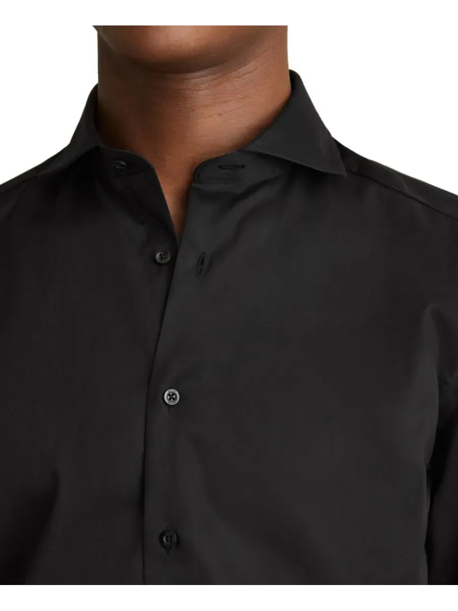 Мужская рубашка Storm Slim Fit из двухслойного хлопка Reiss — изображение 6 из 6, черный