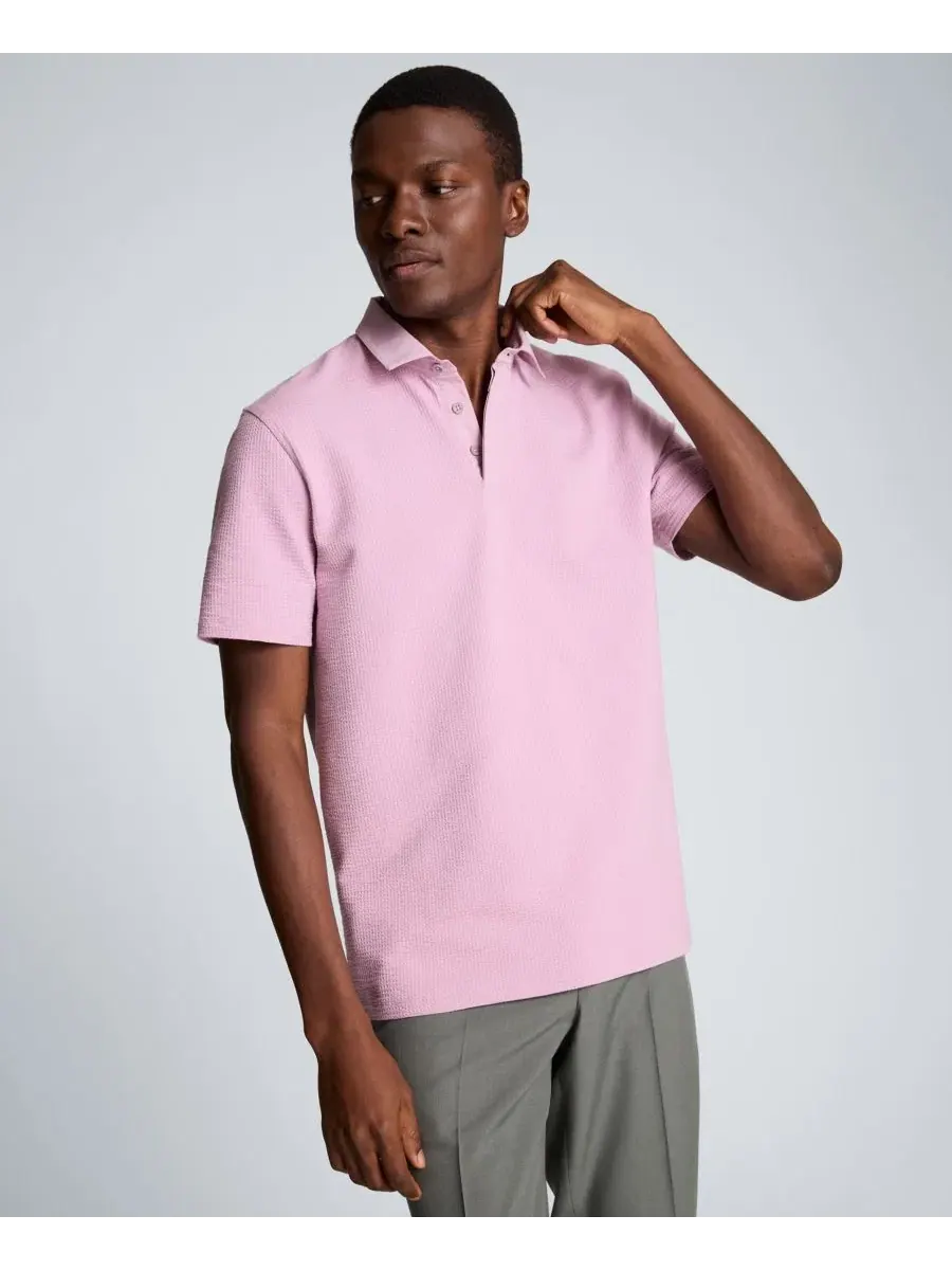 Мужская поло-рубашка с коротким рукавом из хлопковой смеси Kenneth Cole — изображение 1 из 4, сирень