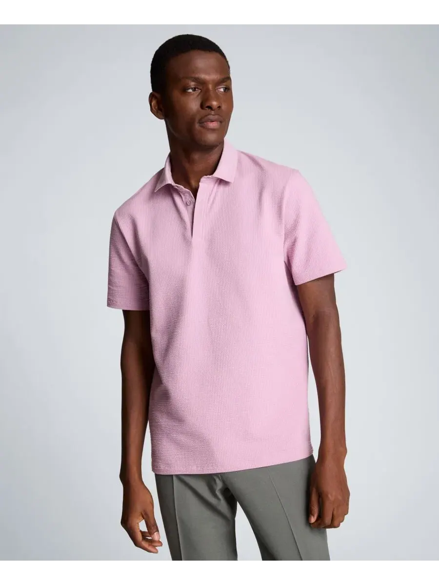 Мужская поло-рубашка с коротким рукавом из хлопковой смеси Kenneth Cole — изображение 2 из 4, сирень