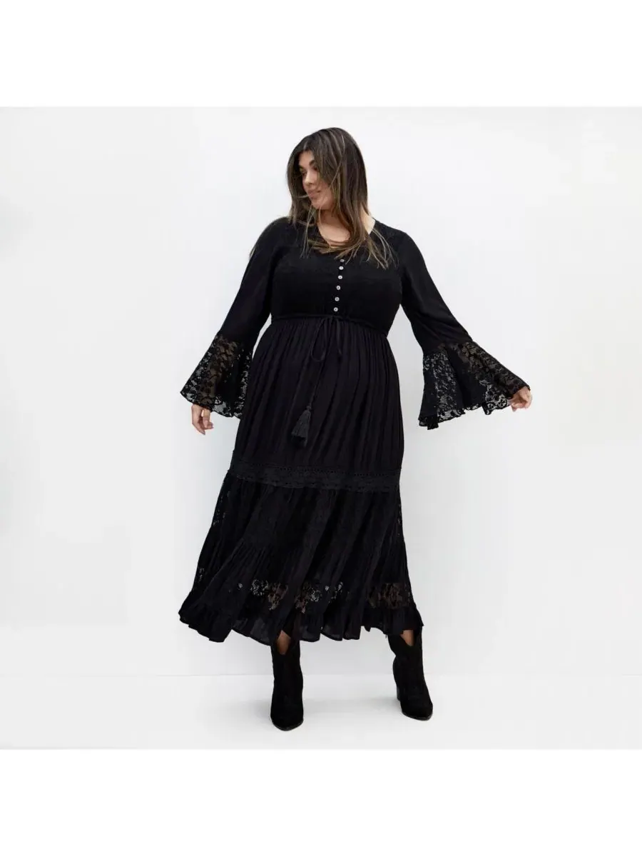 Женское кружевное макси-платье Tisha CITY CHIC — изображение 1 из 4, черный