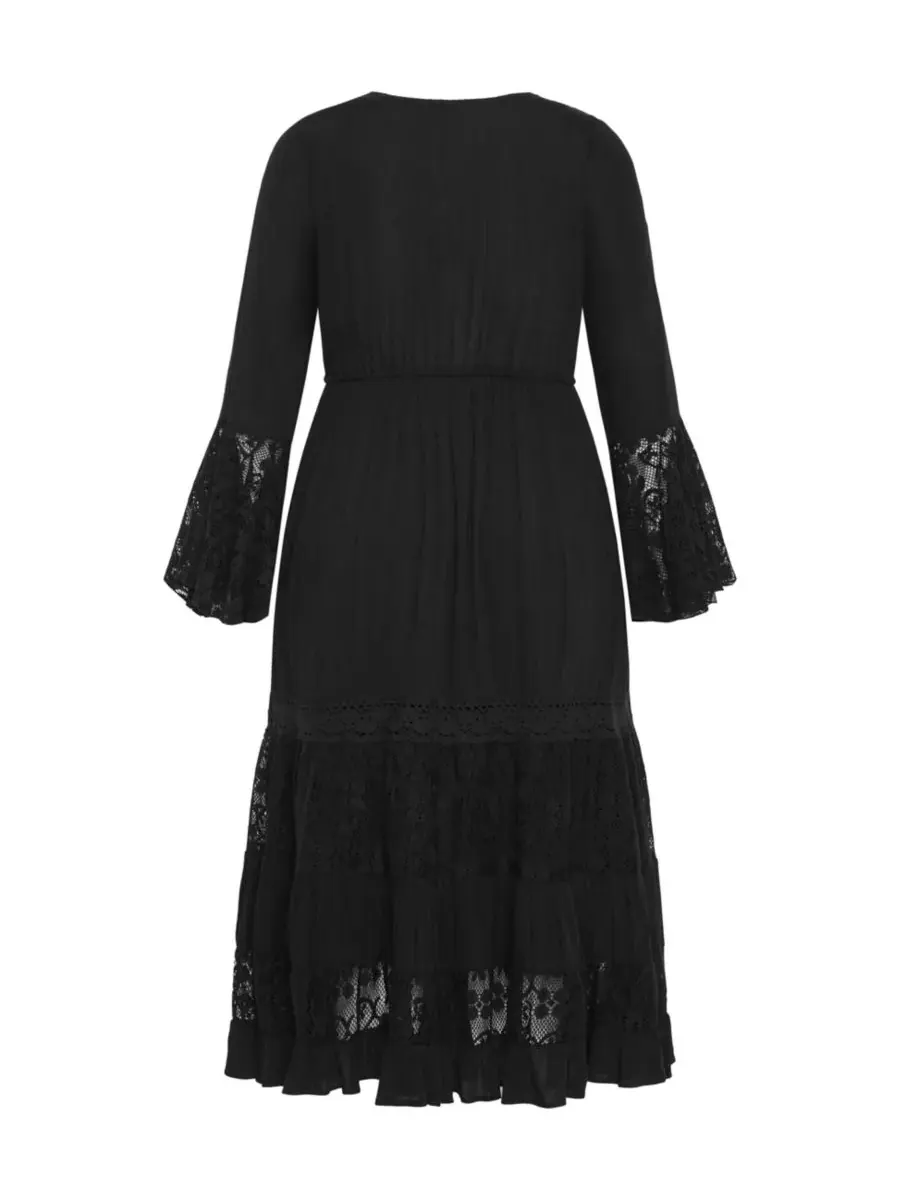 Женское кружевное макси-платье Tisha CITY CHIC — изображение 4 из 4, черный